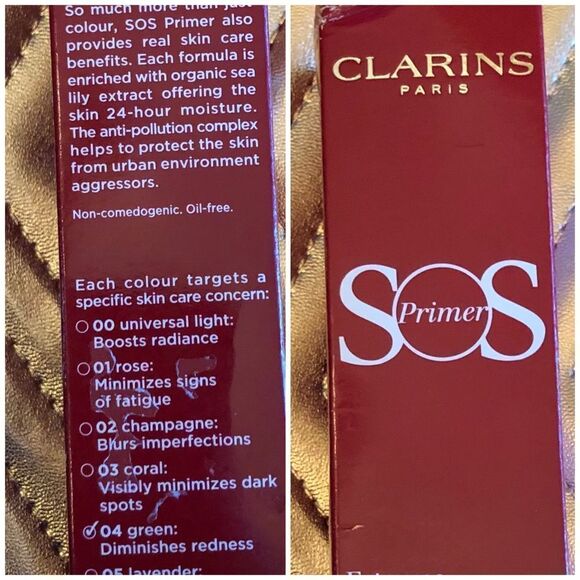 CLARINS - NWT - SOS Primer in Green (04). Corrects Redness. 1 oz/Non-Perfect Box - Picture 4 of 16